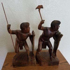 Hand Carved Amazon Warriors From Peru